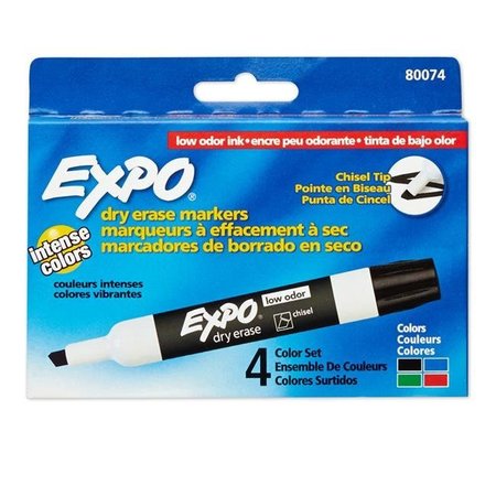 SANFORD Sanford L.P. SAN80074-2 Expo Marker Expo 2 Dry Erase 4 Color Chisel; Multi Color - Pack of 2 SAN80074-2